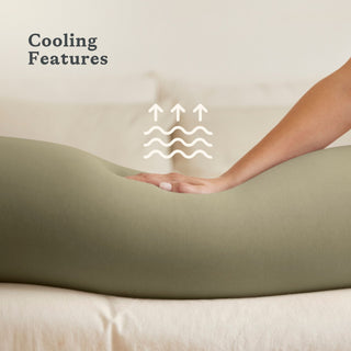 bbhugme pregnancy pillow cooling features dusty olive