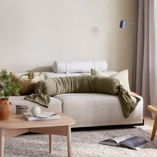 bbhugme pregnancy pillow dusty olive interior sofa